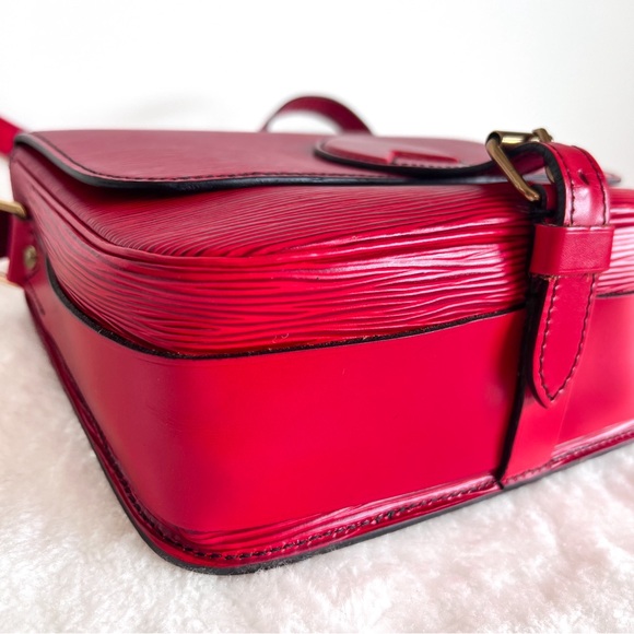 LOUIS VUITTON Cartouchiere Epi Red Shoulder Crossbody Bag Vintage MM - Picture 5 of 16